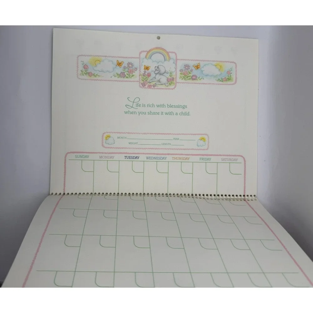 Vintage Baby's First Year Sticker Calendar Hallmark 1985 Stickers Nursery